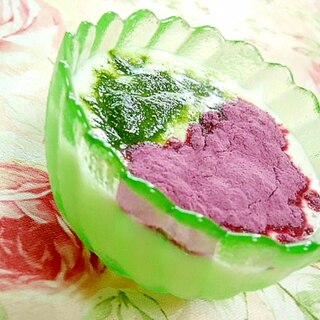 美的❤紫芋パウダーと青汁のコラーゲンヨーグルト❤